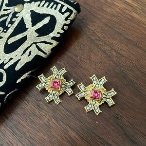VSA Saint Deco Cross Earrings